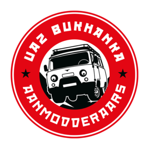 logo uaz bukhanka aanmodderaars raamsticker