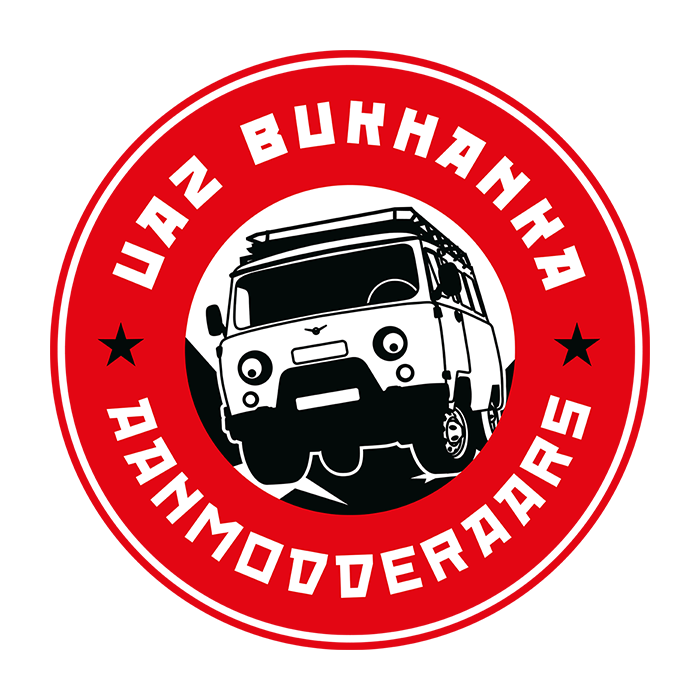 logo uaz bukhanka aanmodderaars raamsticker