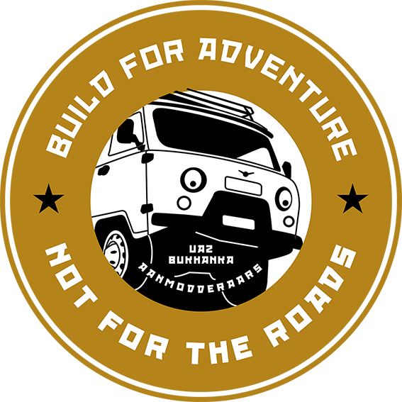 raamsticker uaz bukhanka aanmodderaars build for adventure not for the roads