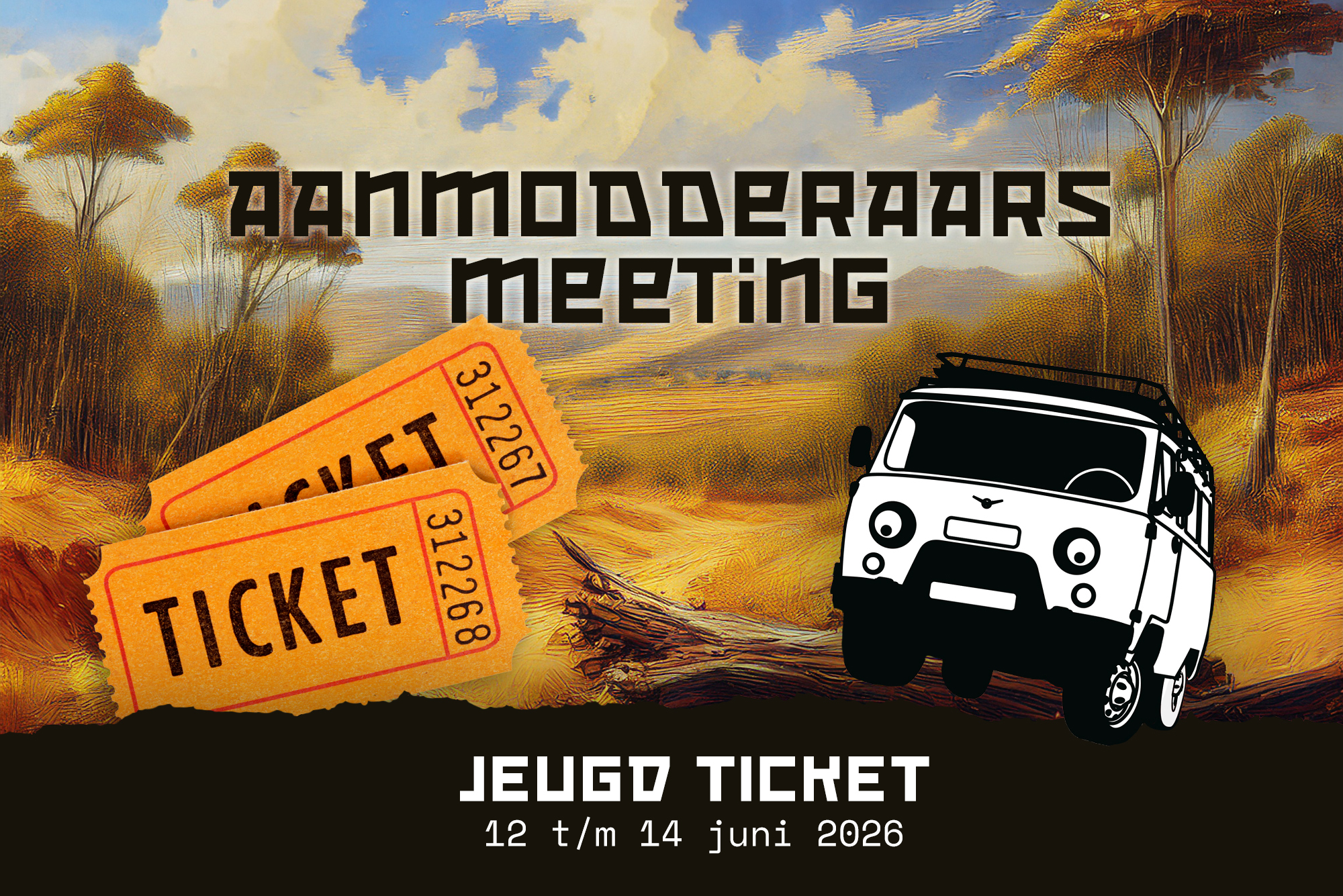 UAZ Bukhanka Aanmodderaars meeting in het Land van Maas en Waal