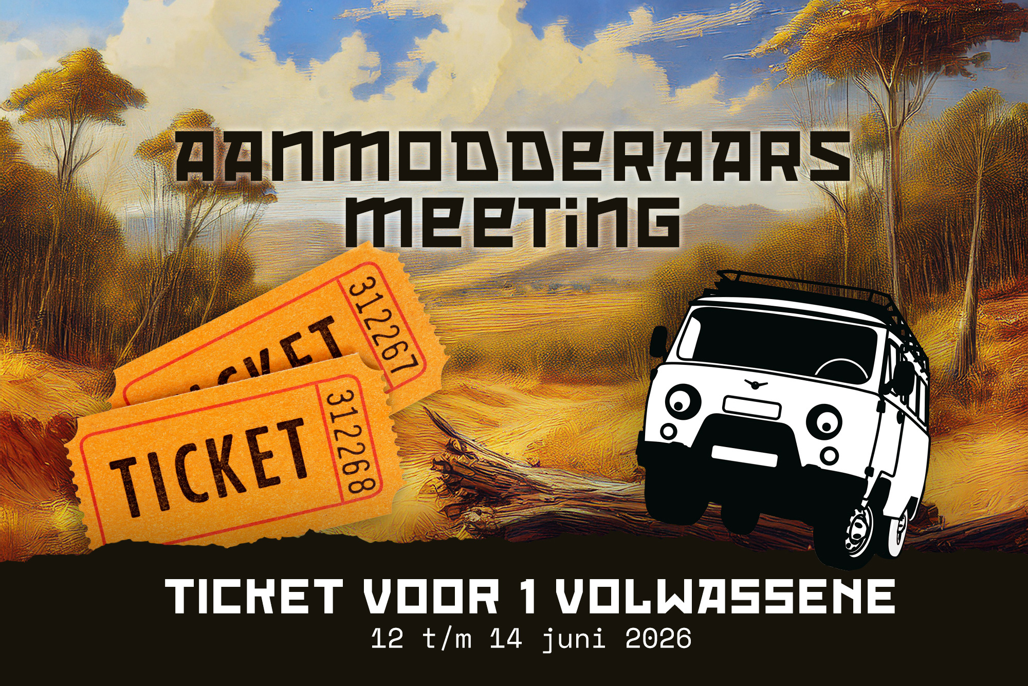 UAZ Bukhanka Aanmodderaars meeting in het Land van Maas en Waal